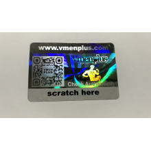 Original custom authentic scratch code 3D hologram stickers with serial numbers/ barcode/ QR code laser sticker